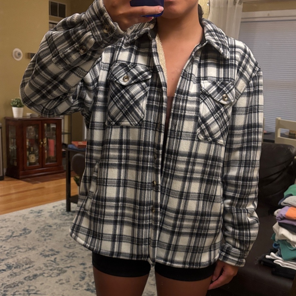 sherpa lined flannel jacket